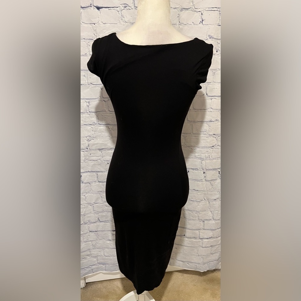 Velvet Torch Dress Women Black Short Sleeve Midi dress size XS - Picture 4 of 6